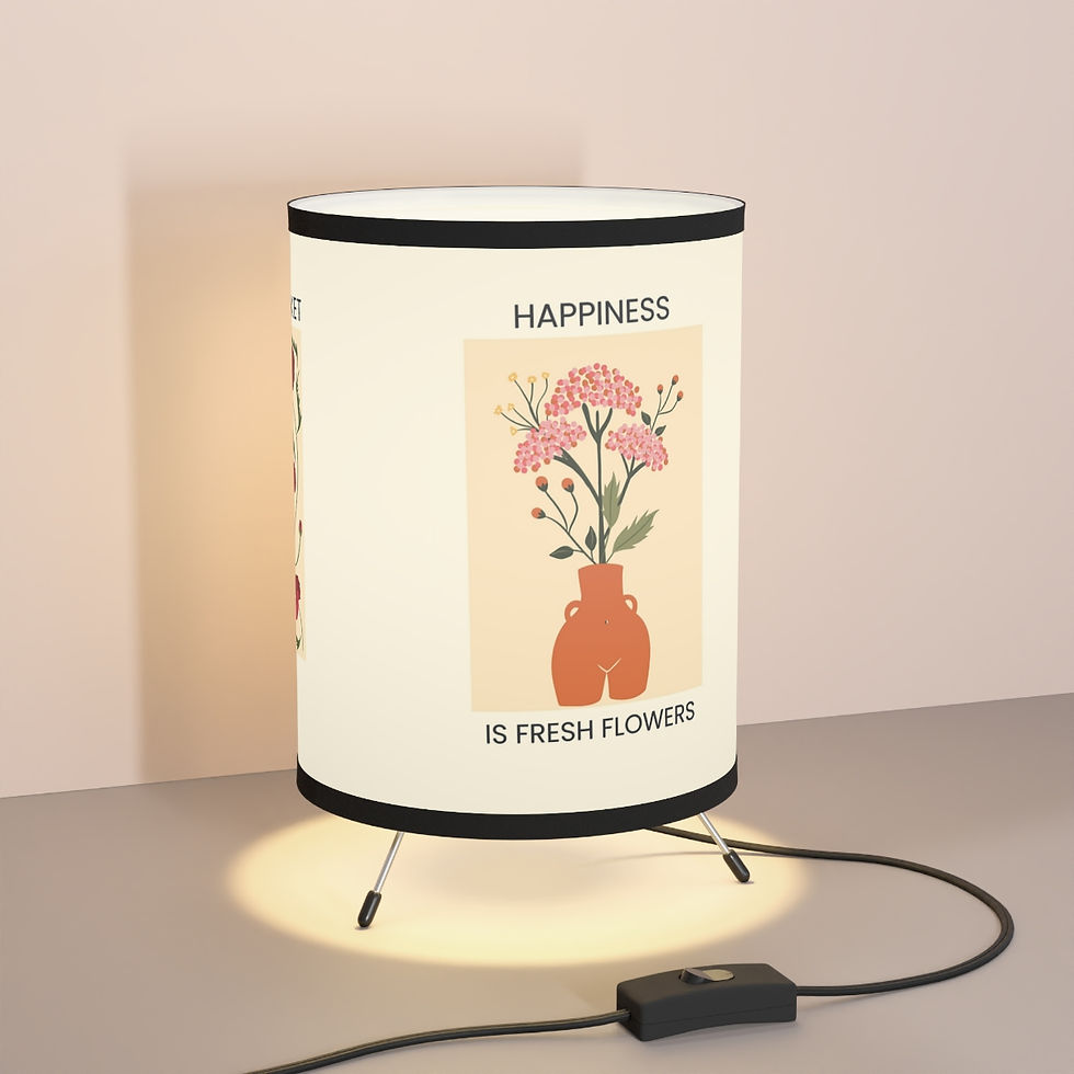 Thumbnail: Mexican Flower Poster Art  Tripod Lamp with High-Res Printed Shade, US\CA plug