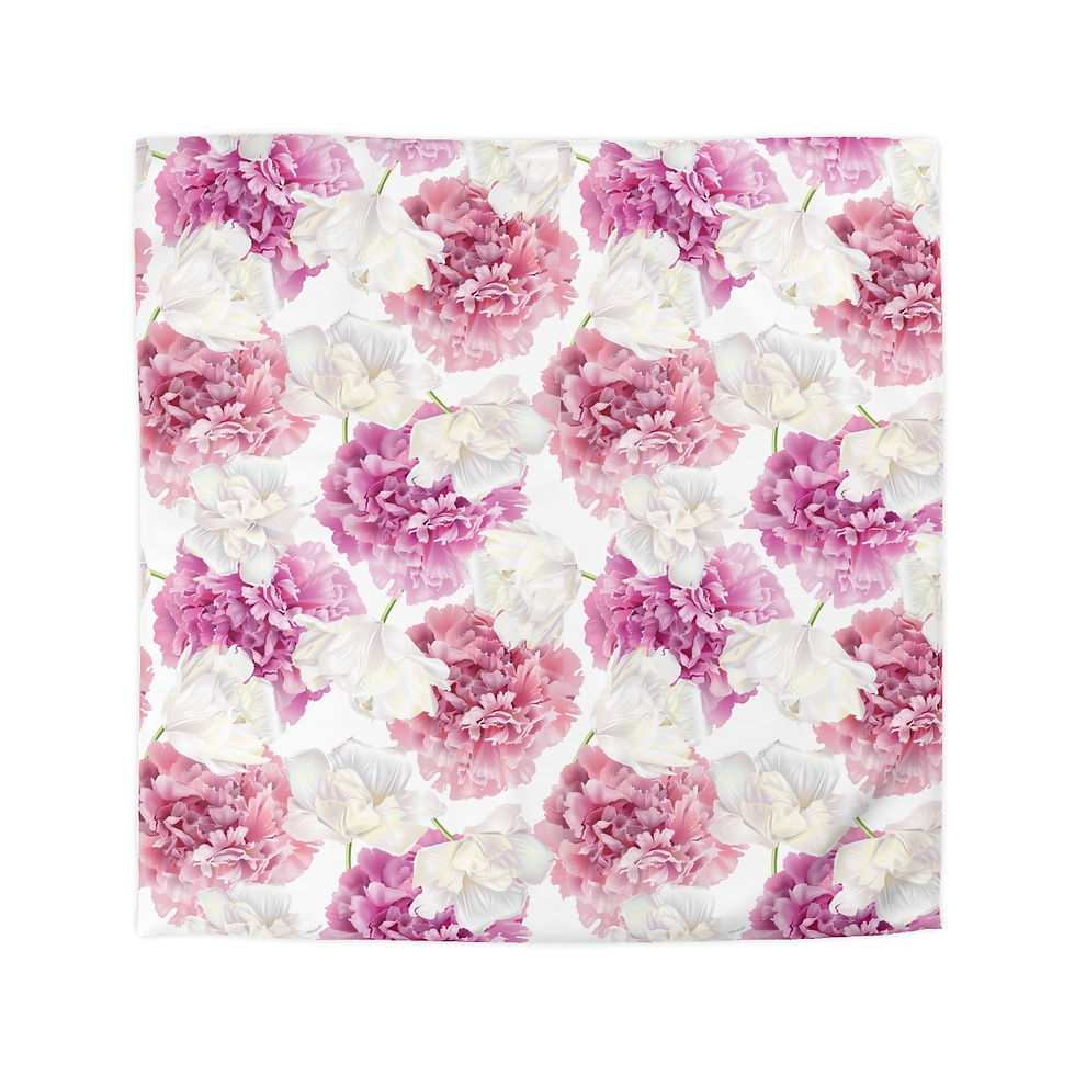 Thumbnail: Pink Peonies Microfiber Duvet Cover