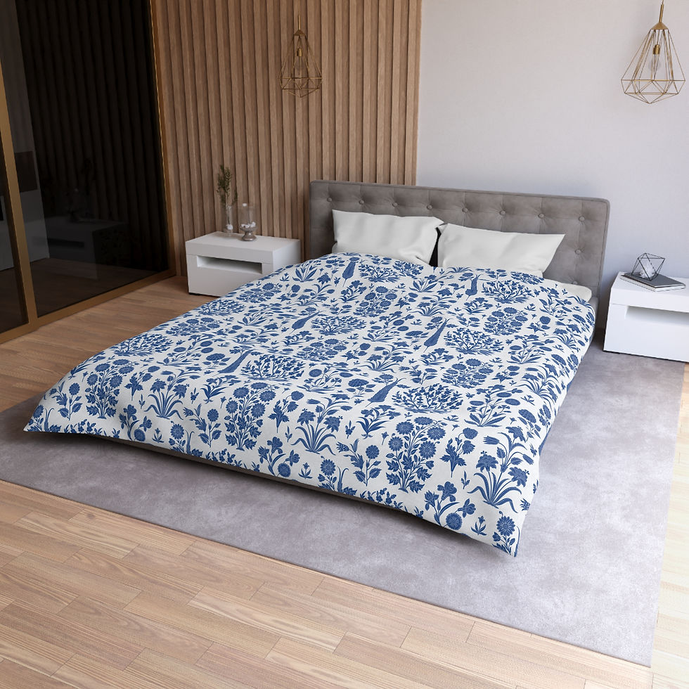 Thumbnail: Malabar Botanical Blue Microfiber Duvet Cover 