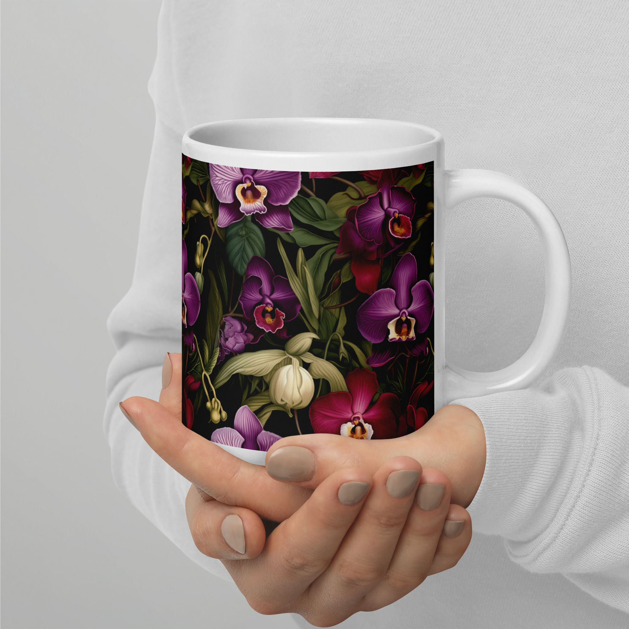 Deep Purples Orchid glossy mug