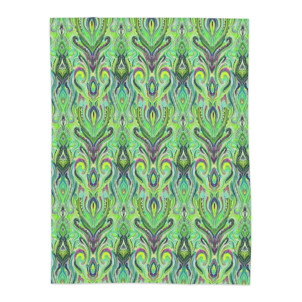 Thumbnail: Paisley Green  Sherpa Blanket
