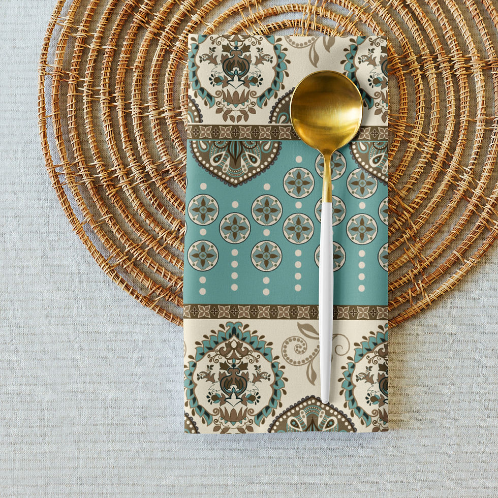 Thumbnail: Ethnic Detail Cloth napkin set