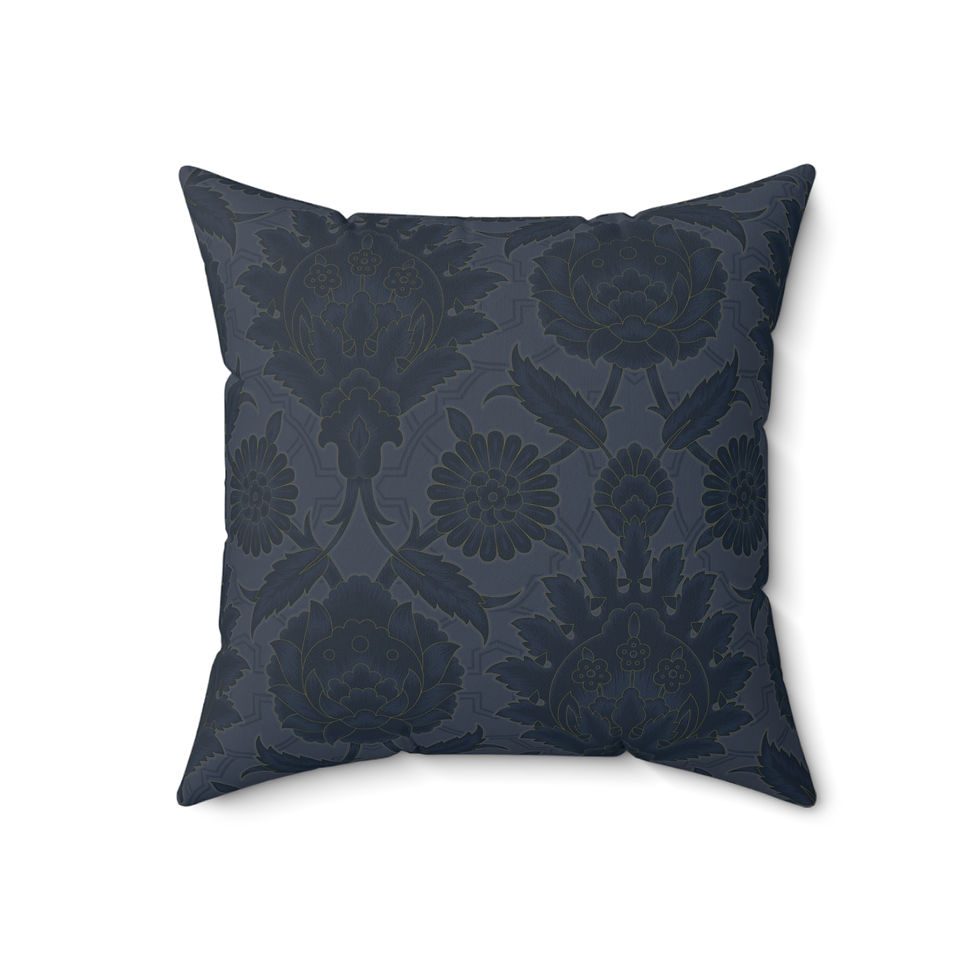 Thumbnail: Mughasa (midnight)Spun Polyester Square Pillow