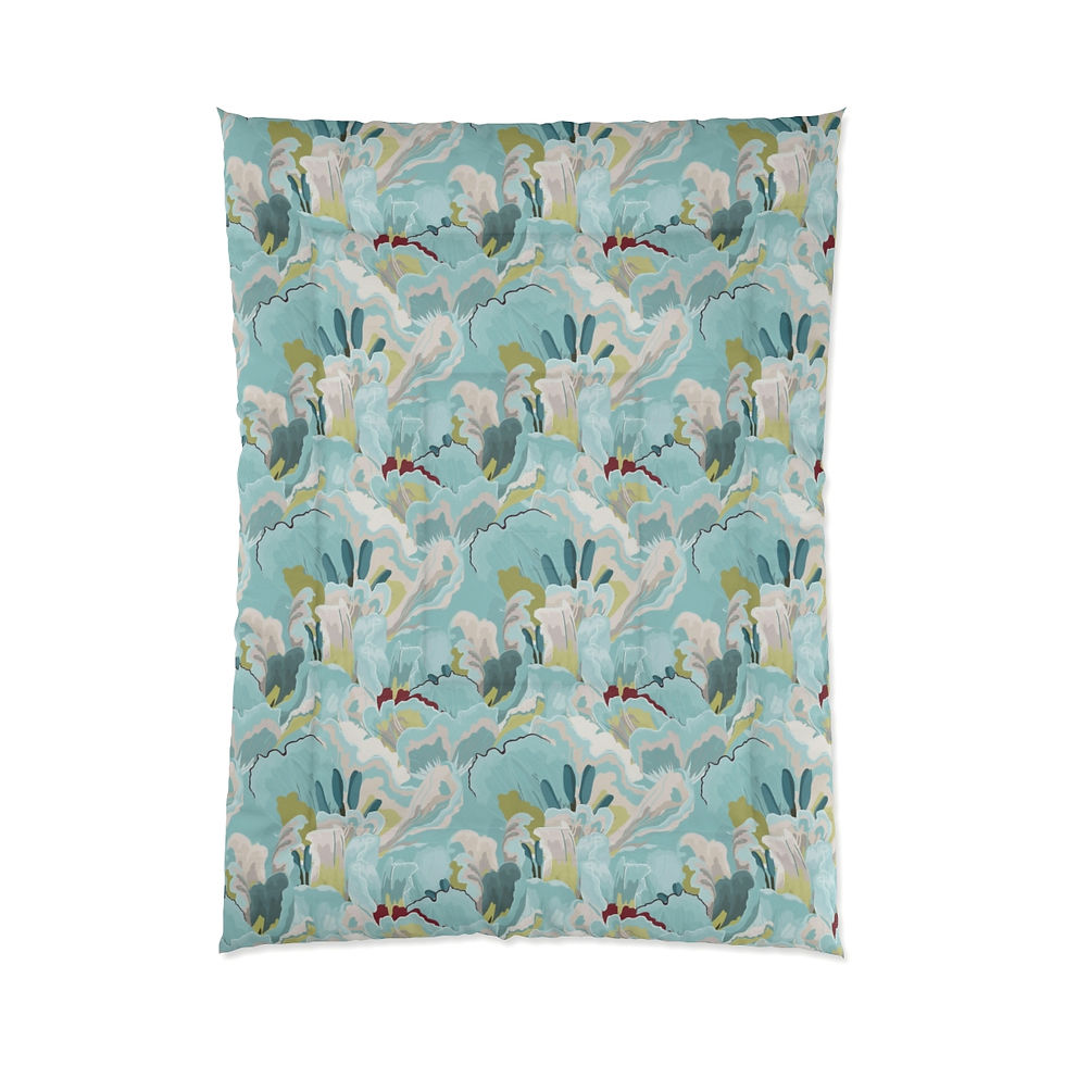 Thumbnail: Watercolor Ocean Tulip Comforter