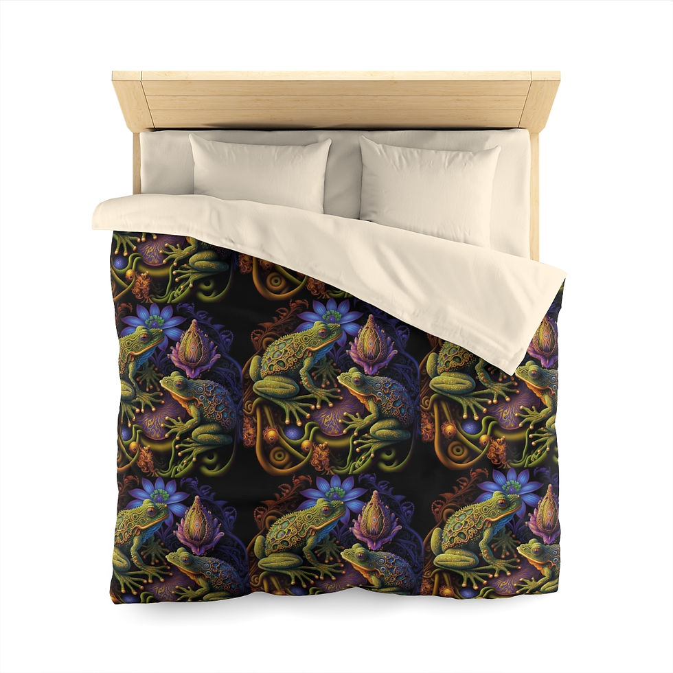 Thumbnail: Artistic Frogs #6 Microfiber Duvet Cover