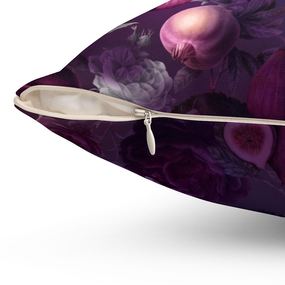 Thumbnail: Mauve Plums and Roses Spun Polyester Square Pillow