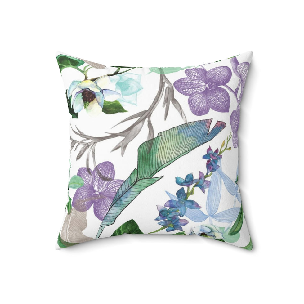 Thumbnail: Tropical Lush Spun Polyester Square Pillow