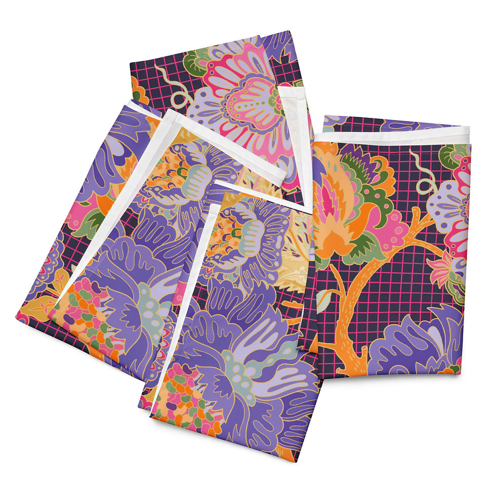 Thumbnail: Purple Indie Cloth napkin set