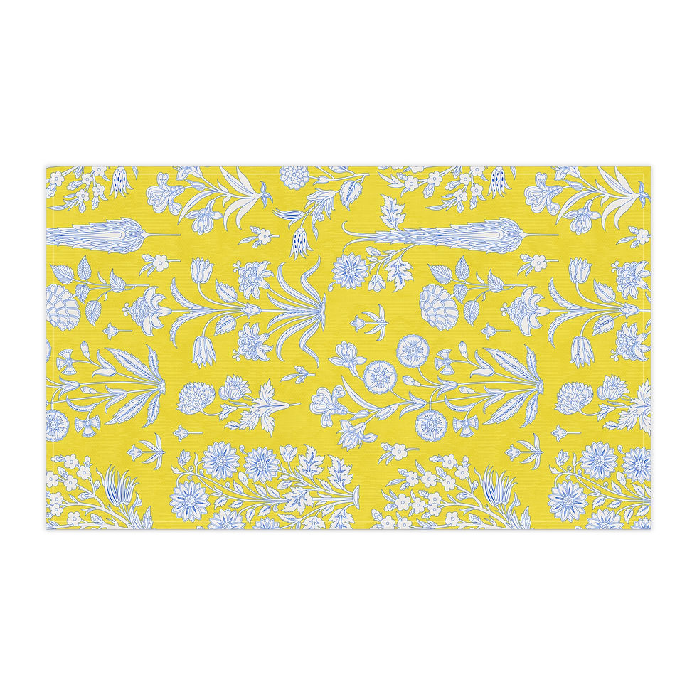 Thumbnail: Malabar Bright Floral Yellow Cotton Tea Towels 