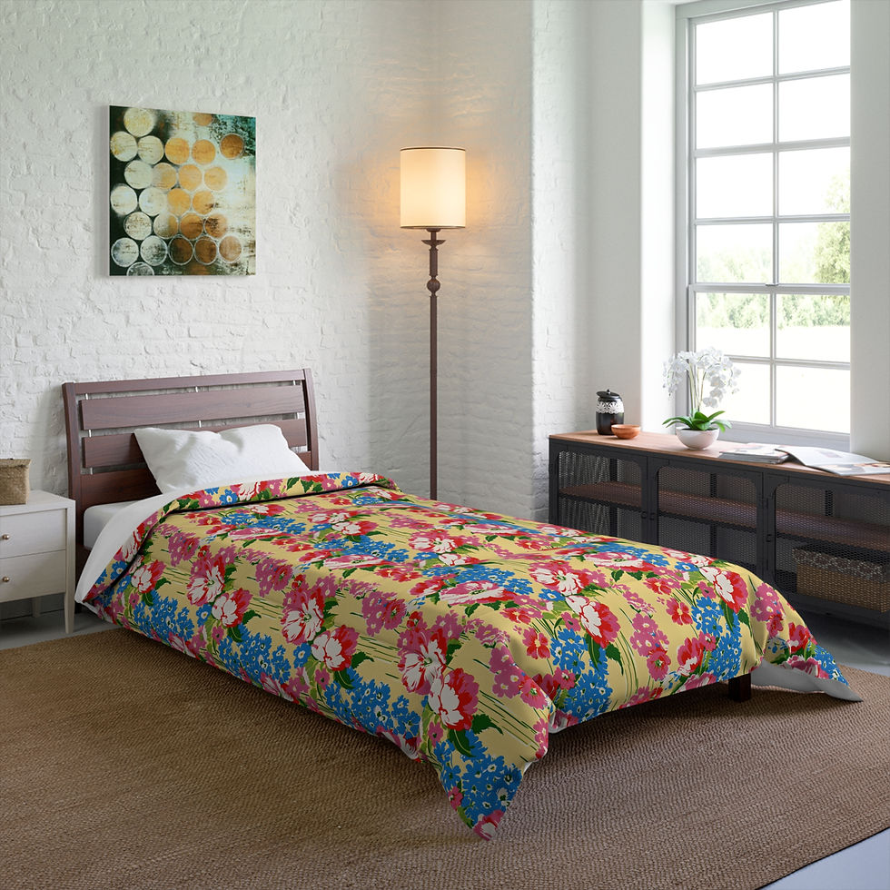 Thumbnail: Floral Vintage Comforter – Bright Garden Bouquet Bedding