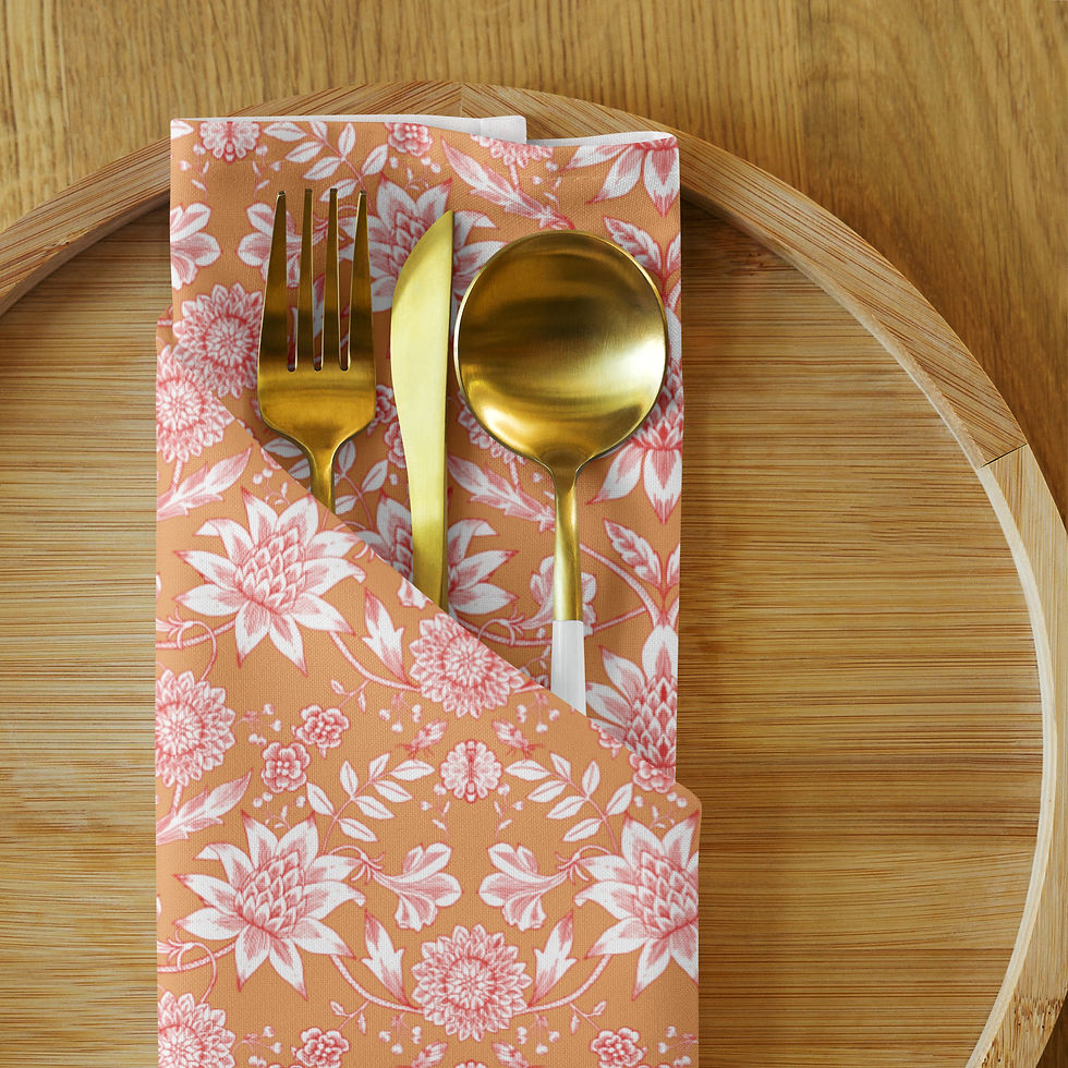 Thumbnail: Morris Birds Orange Cloth napkin set