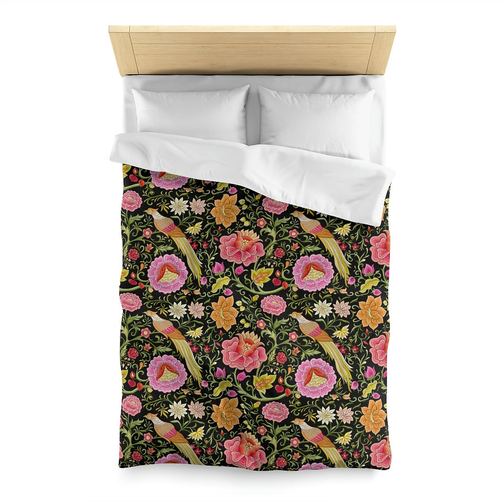 Thumbnail: East Garden (Blk) Microfiber Duvet Cover
