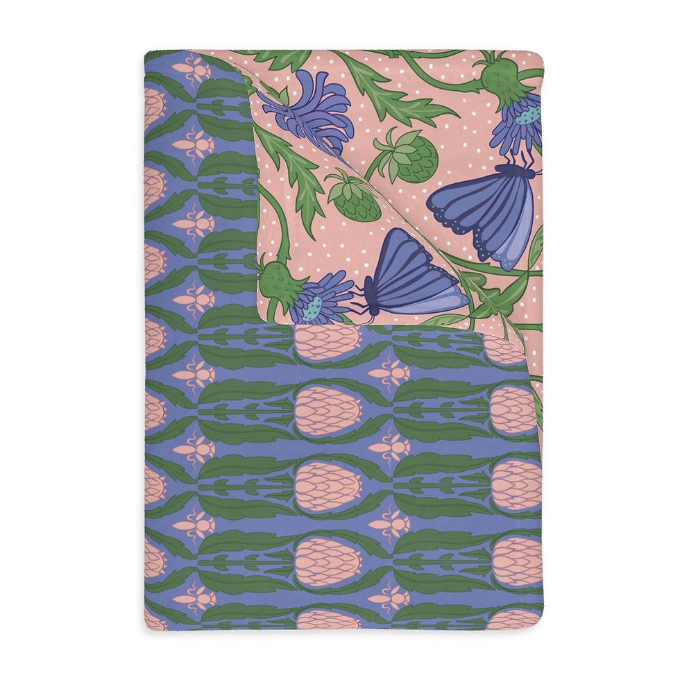Thumbnail: Botanical Bliss Velveteen Microfiber Blanket 