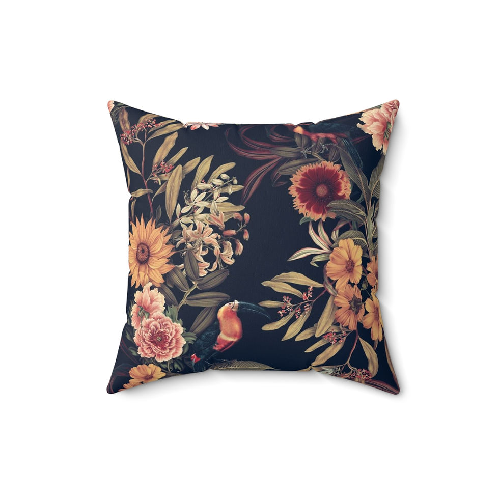 Thumbnail: Dark Garden Faux Suede Square Pillow