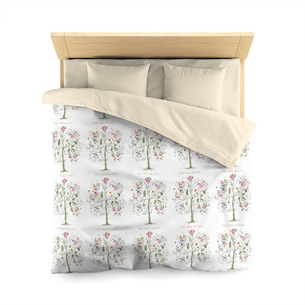 Thumbnail: Tree of Life (Color) Microfiber Duvet Cover