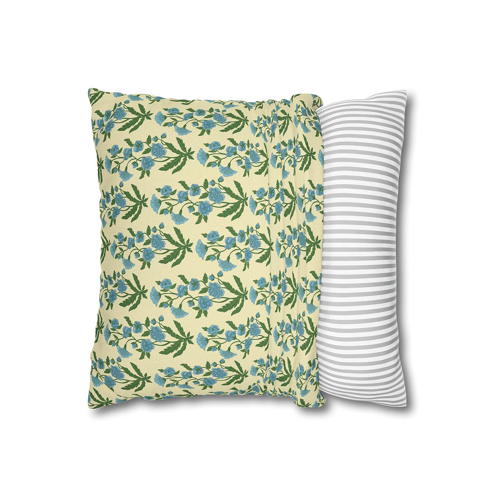 Thumbnail: Floral Vintage Blue & Green Pattern Pillowcase