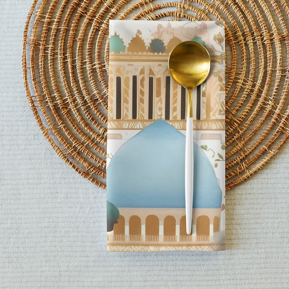 Thumbnail: Indian Cultural Architecture Lines Cloth napkin set