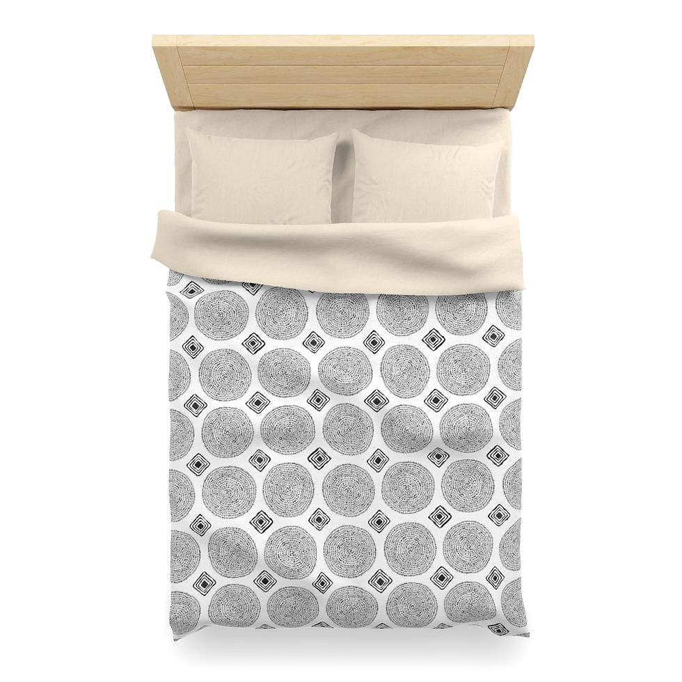 Thumbnail: Circles and Shapes B Microfiber Duvet Cover