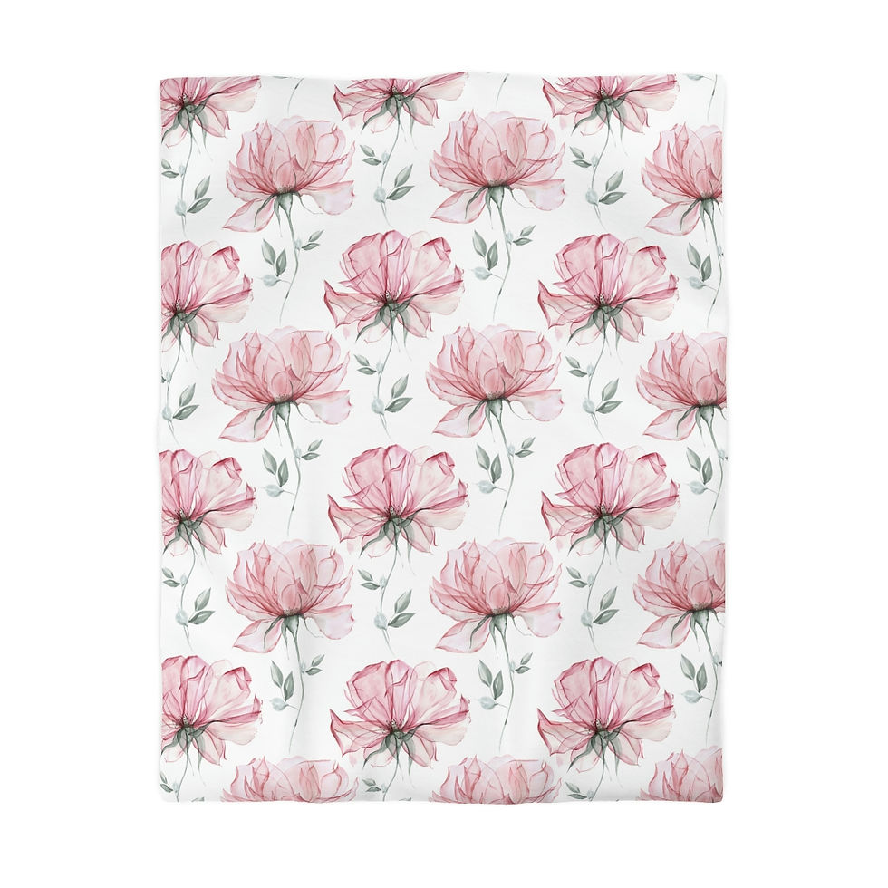 Thumbnail: Transparent Roses Microfiber Duvet Cover