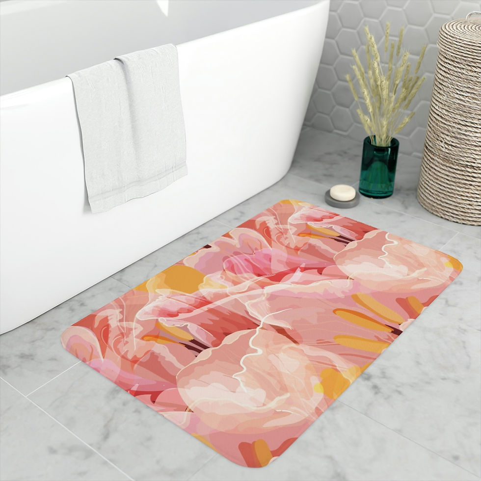 Thumbnail: Beautiful Watercolor Irises Memory Foam Bath Mat