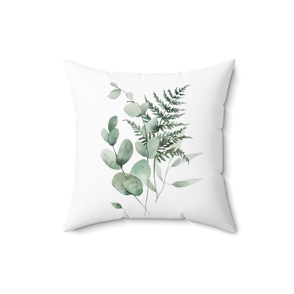 Thumbnail: Soft Greenery Faux Suede Square Pillow