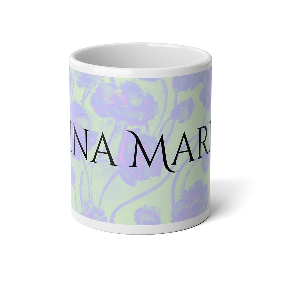 Thumbnail:  Wandering Flowers (Lavender with Tina Maria) Jumbo Mug, 20oz