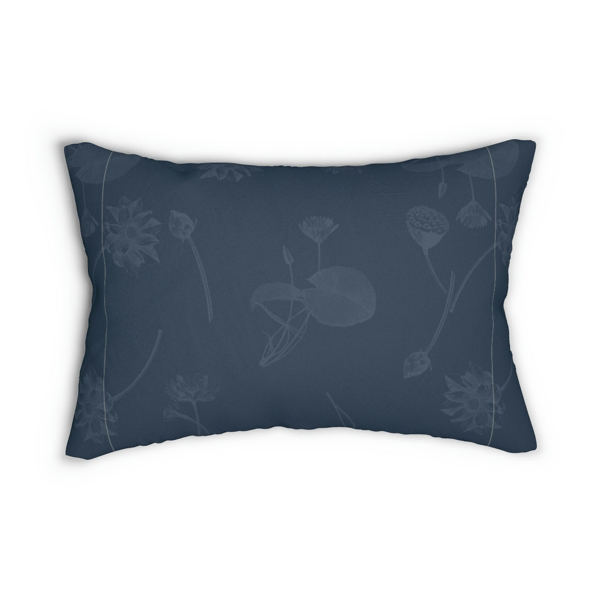  Nelumbo Midnight Spun Polyester Lumbar Pillow