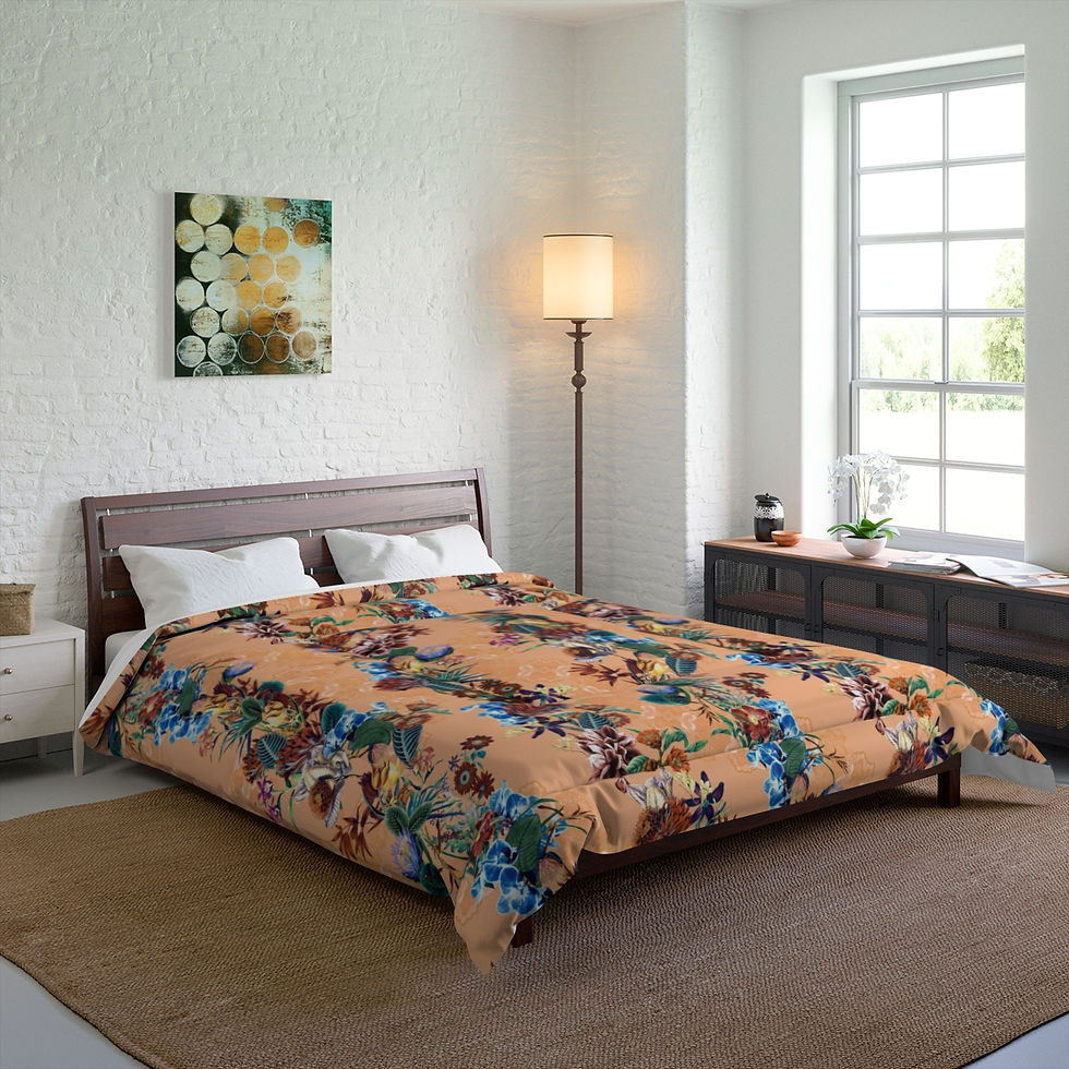 Thumbnail: Peachy Dark Garden Comforter