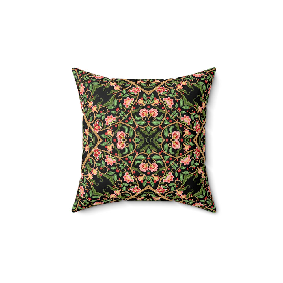 Thumbnail: Floral Elegance Spun Polyester Square Pillow - Cozy Home Decor Accent