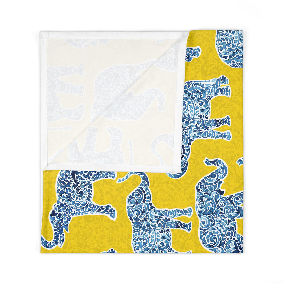 Thumbnail: Vibrant Elephant Baby Swaddle Blanket, Nursery Décor
