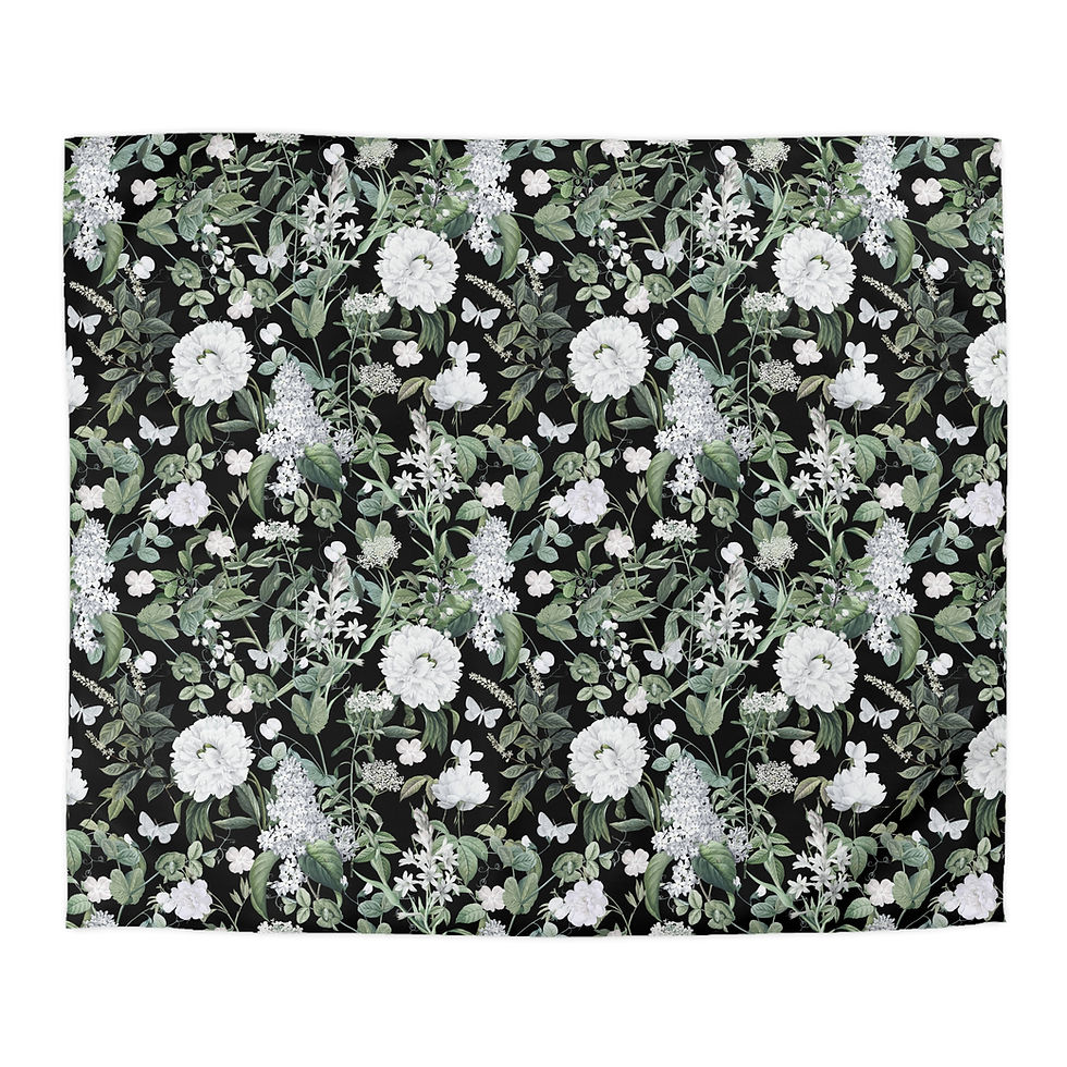 Thumbnail: Lush Green (Black) Microfiber Duvet Cover