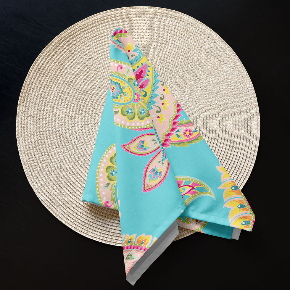 Thumbnail: Pink Paisley Cloth napkin set