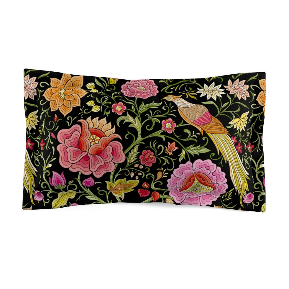 Thumbnail: East Garden (blk) Microfiber Pillow Sham