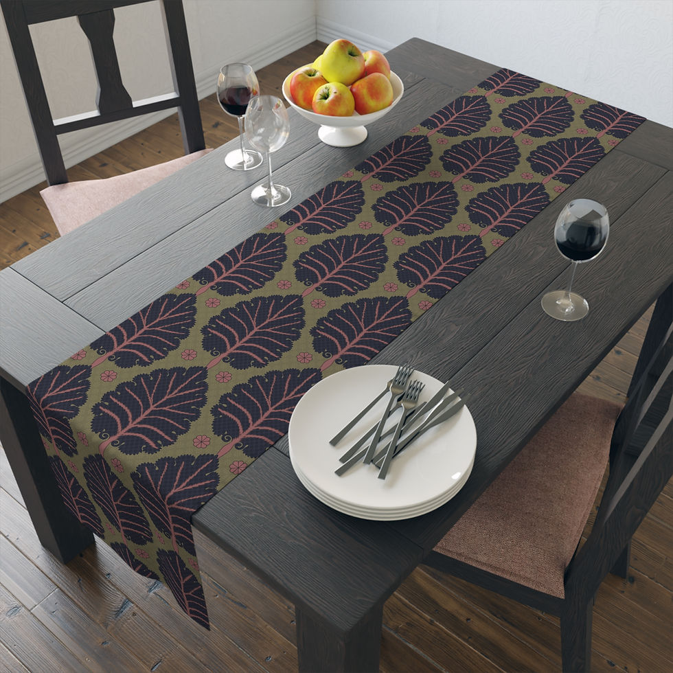 Thumbnail: Elegant Leaf Pattern Table Runner 