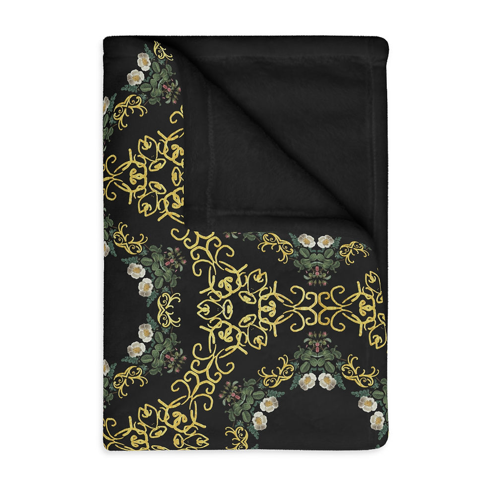 Thumbnail: Arabasque Trellis Wedding Rings Luxurious Velveteen Microfiber Blanket