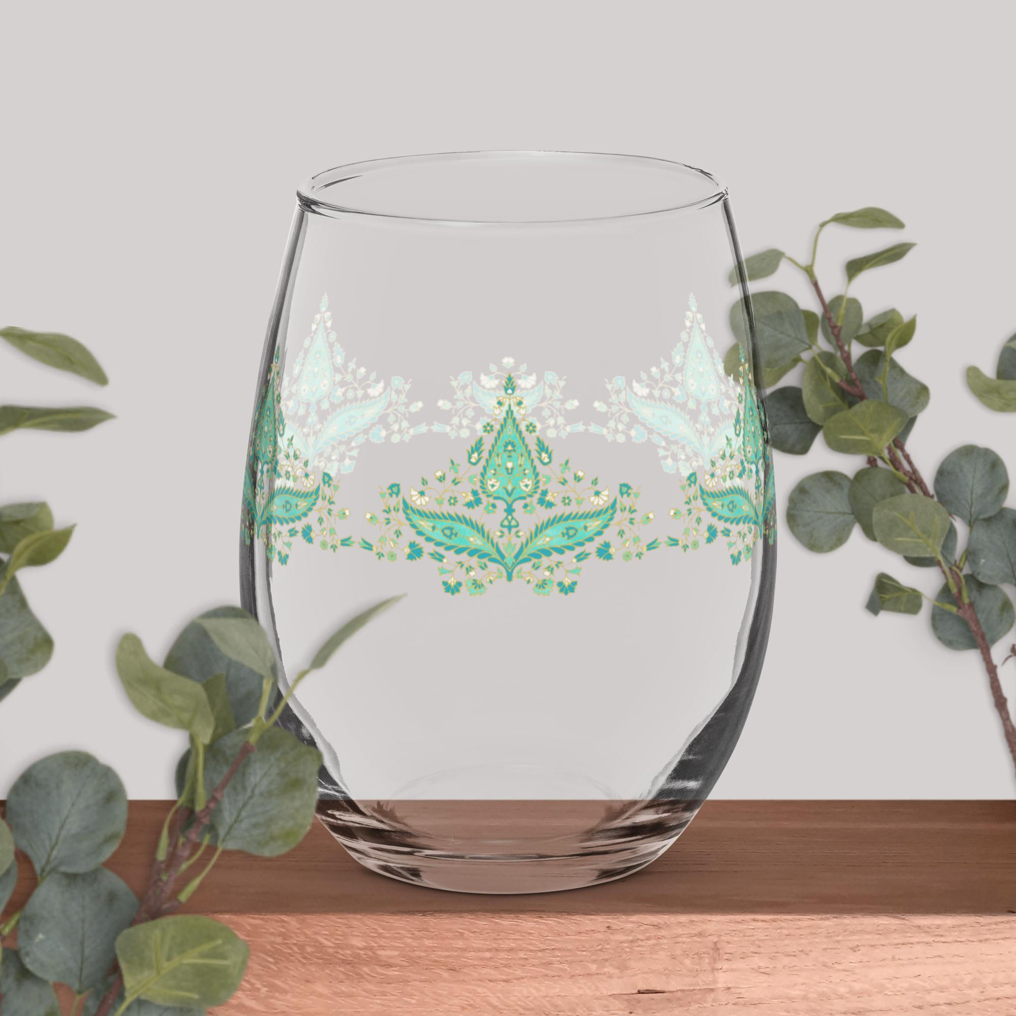 Indian decorative Stemless wine glass