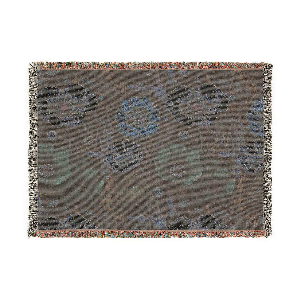 Thumbnail: Vintage Floral Woven Blanket