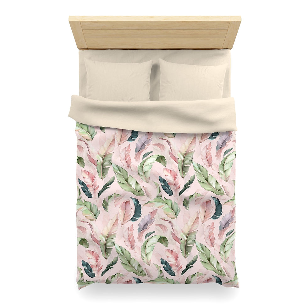 Thumbnail: Beautiful Leaves (Pink) Microfiber Duvet Cover