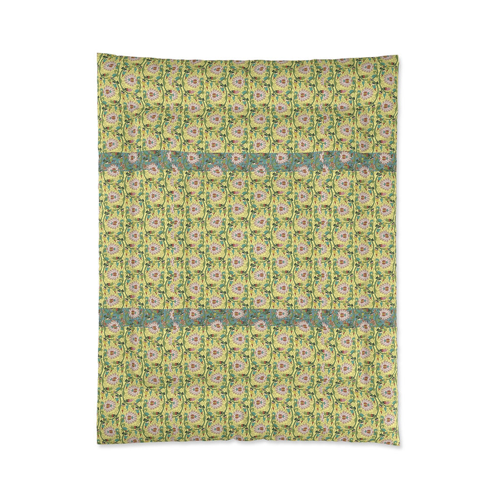 Thumbnail: Colorful Chinese (Yellow) Comforter - Floral Pattern Bedding for Cozy Homes