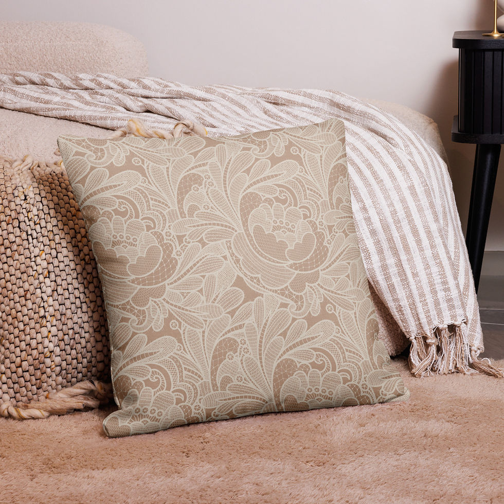 Thumbnail: Ivory Lace on Sand Premium Pillow Case
