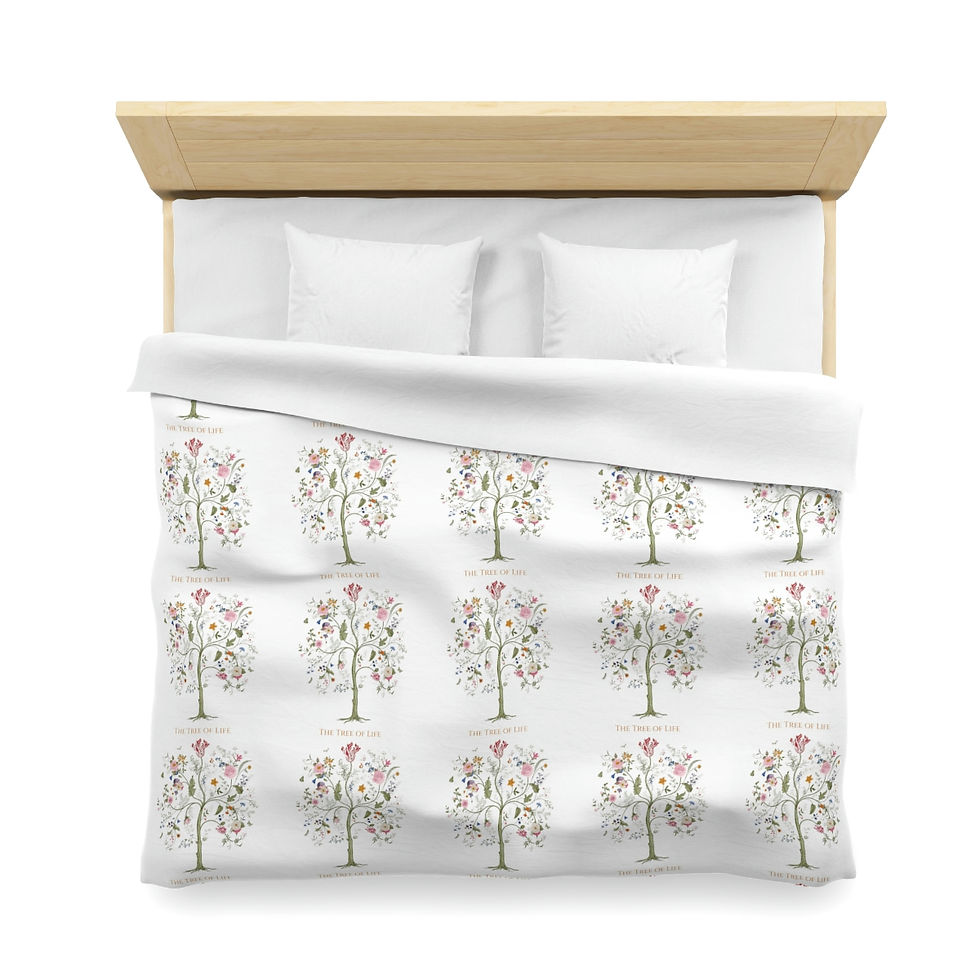Thumbnail: Tree of Life (Color) Microfiber Duvet Cover