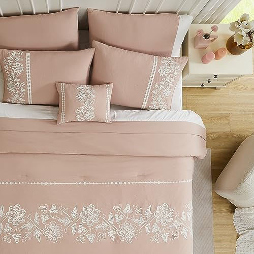 Thumbnail: MAIREVE Sage Green Comforter Set Full Size 8 Piece, Farmhouse Floral Embroidery