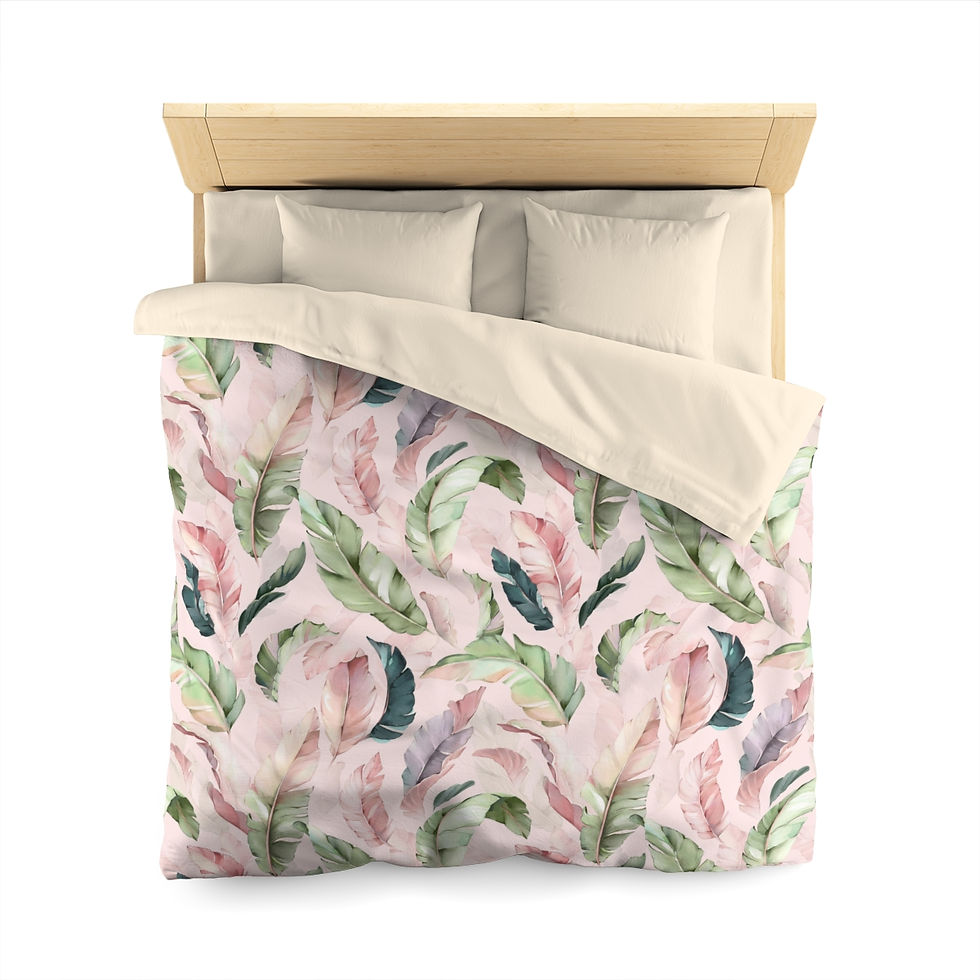 Thumbnail: Beautiful Leaves (Pink) Microfiber Duvet Cover