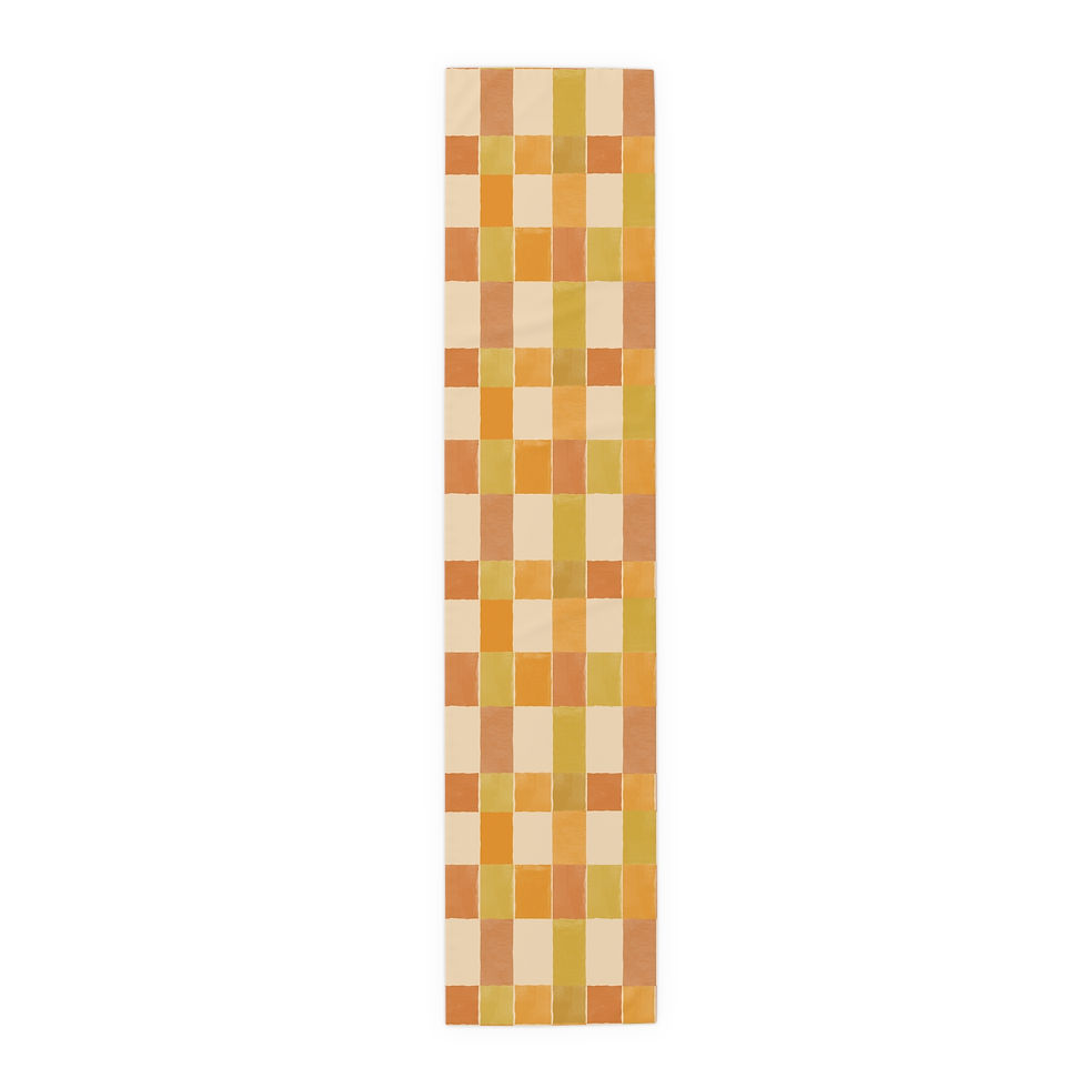 Thumbnail: Sunset Autumn Cotton-Poly Table Runner - Earthy Tones for Dining Room Decor