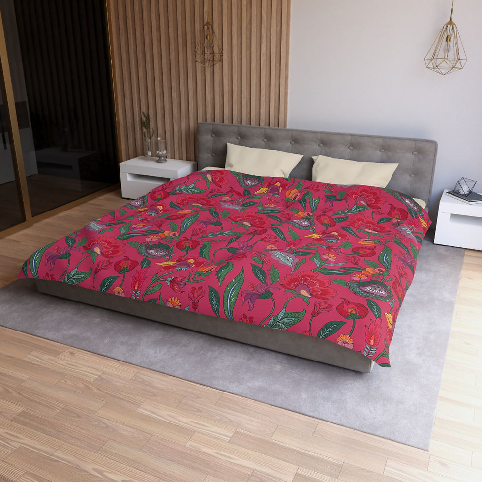 Thumbnail: Microfiber Duvet Cover - Sari bright color Roja
