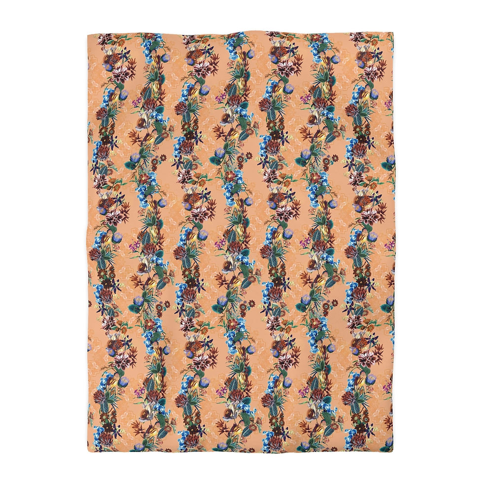 Thumbnail: Peachy Dark Garden  Microfiber Duvet Cover