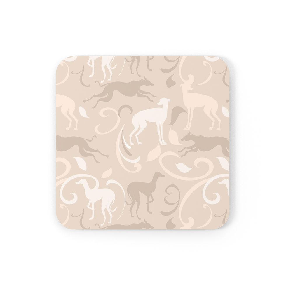 Thumbnail: Greyhound Smooth Cork Back Coaster- 1pc