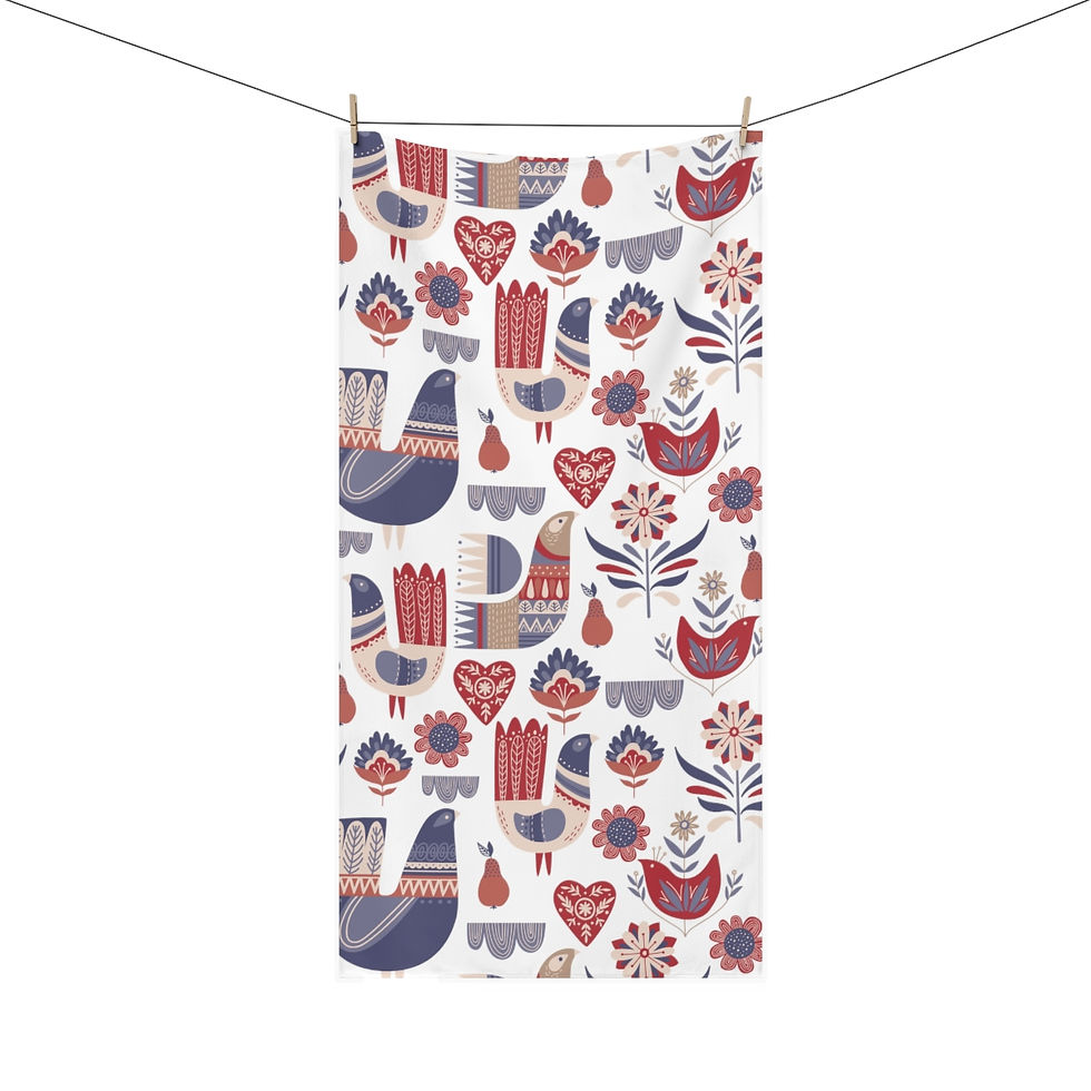 Thumbnail: Scandia Christmas Minky/Cotton Towel