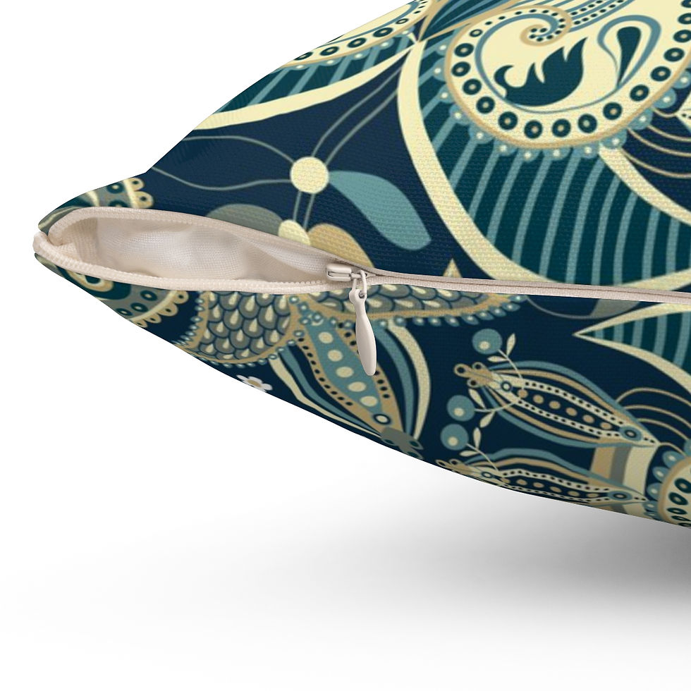 Thumbnail: Green Paisley  Spun Polyester Square Pillow
