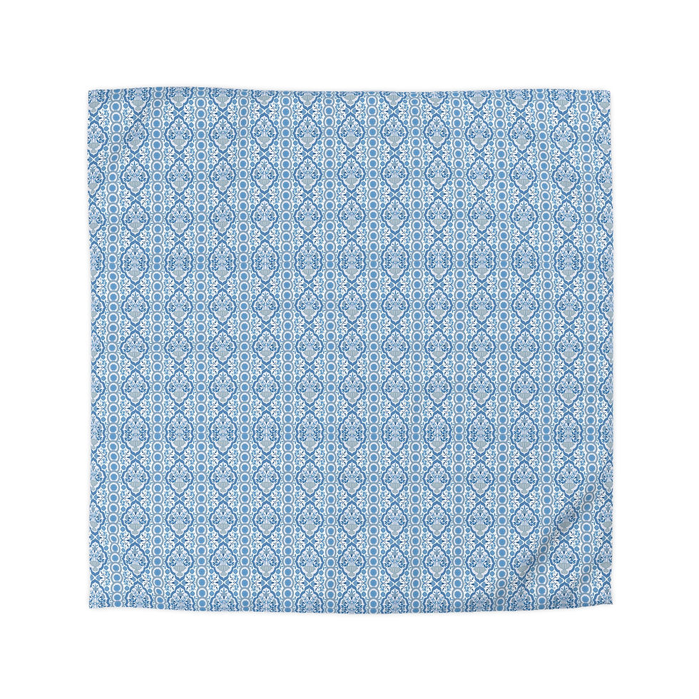 Thumbnail: Bohemian Microfiber Duvet Cover - Blue Pattern for Cozy Bedrooms